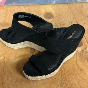 Express - platform wedge suede sandal